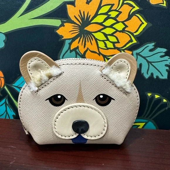 Kate Spade Novelty Dog Coin Purse Keychain | Leather - Picture 2 of 7
